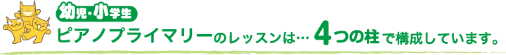 ピアノプライマリーのレッスンは…4つの柱で構成しています。